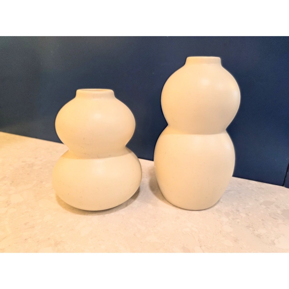 Set Of 2 Bud Vases by Home Essentials Cream/Off White‎ 5" And 6"